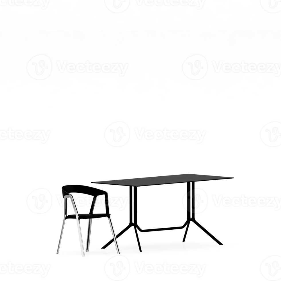 Isometric Table set front 3D render png