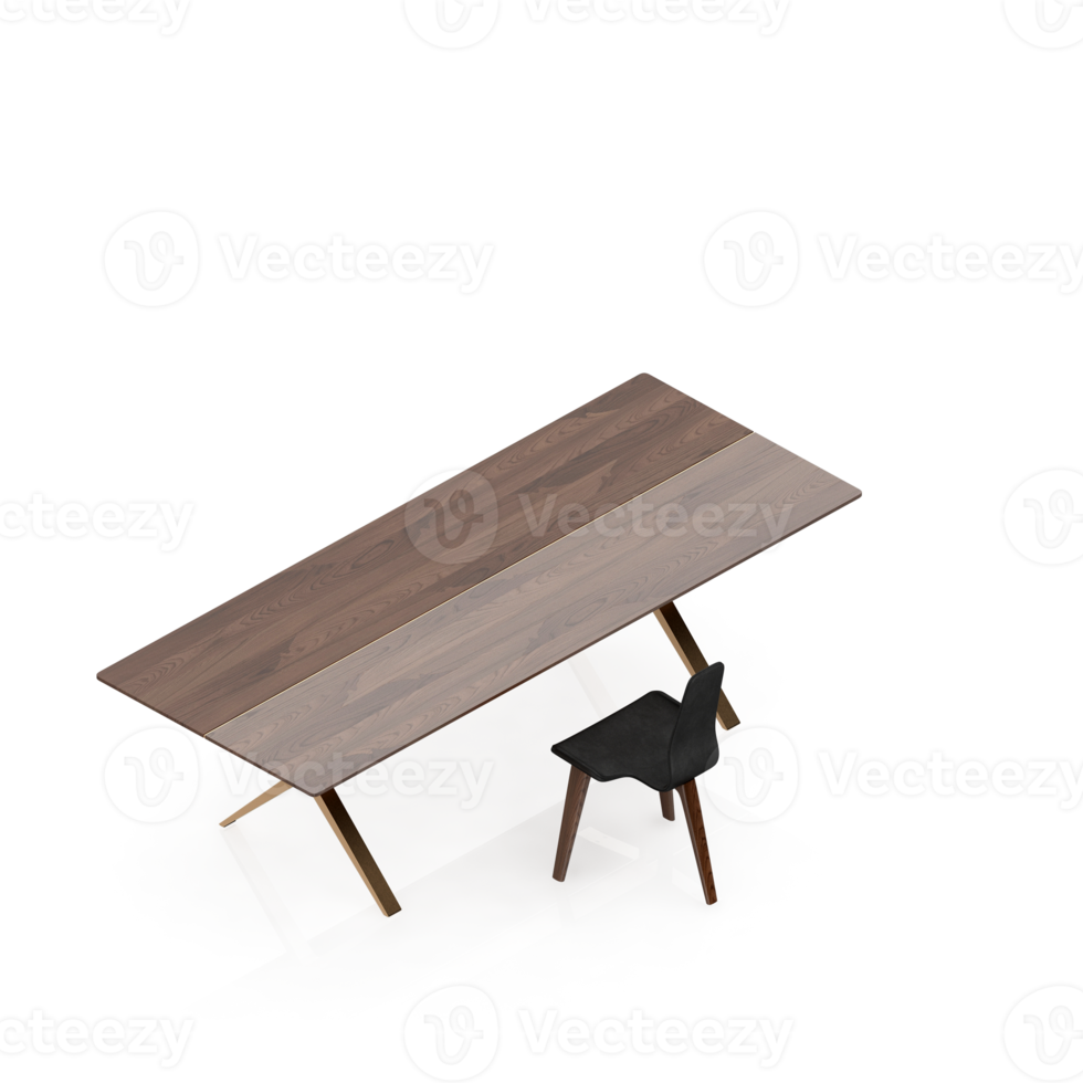 Isometric Table set Perspective 3D render png