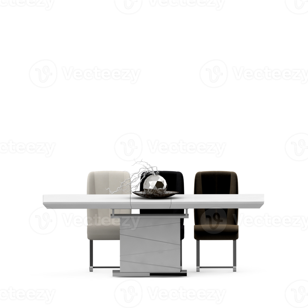 Isometric Table set front 3D render png