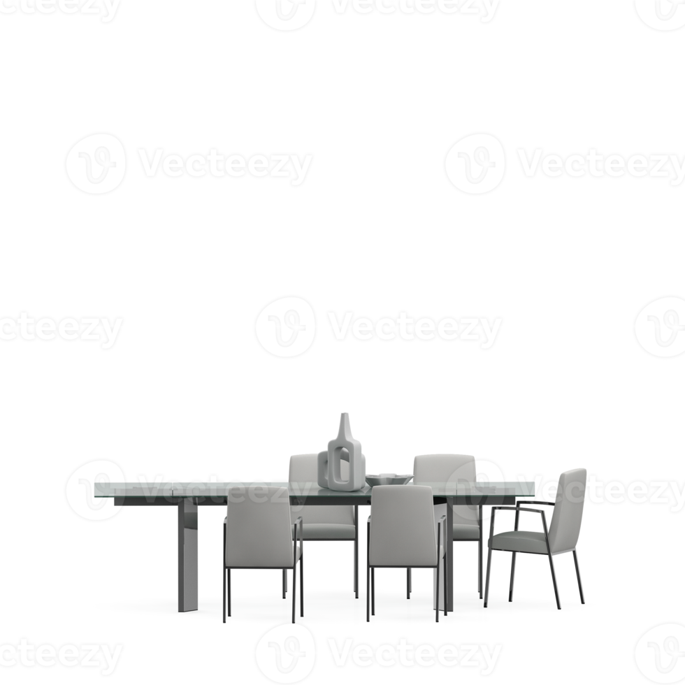 Isometric Table set front 3D render png