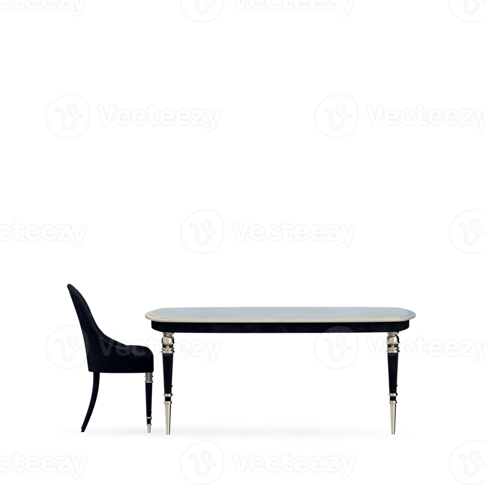 Isometric Table set front 3D render png