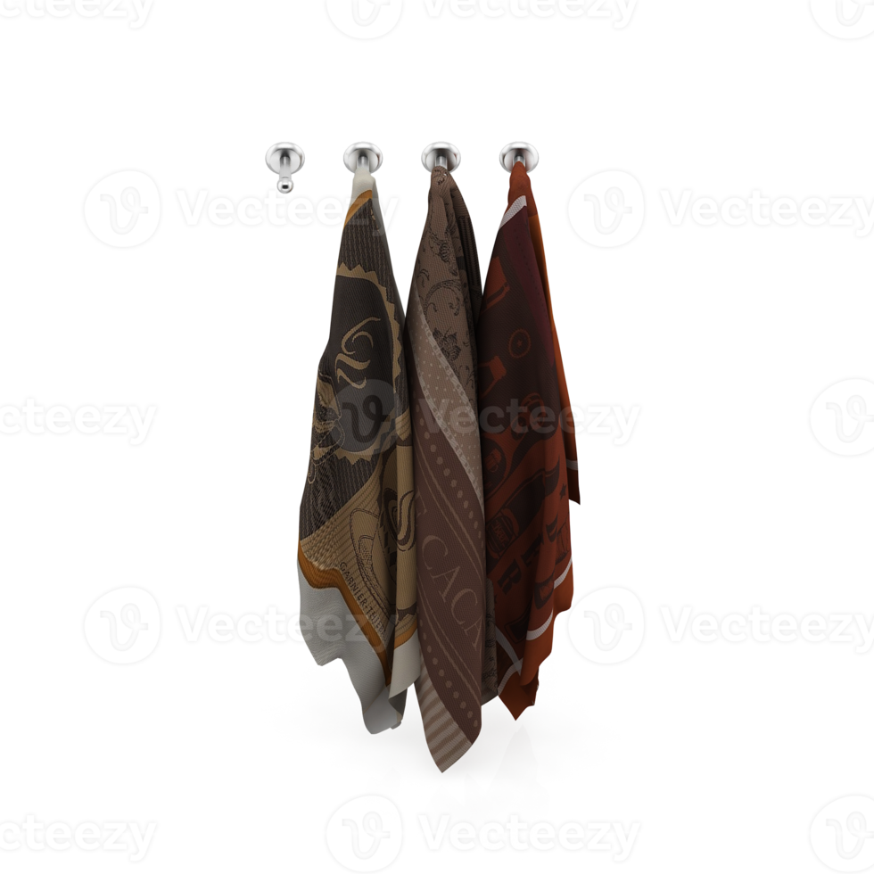 Isometric towels 3D isolated render png