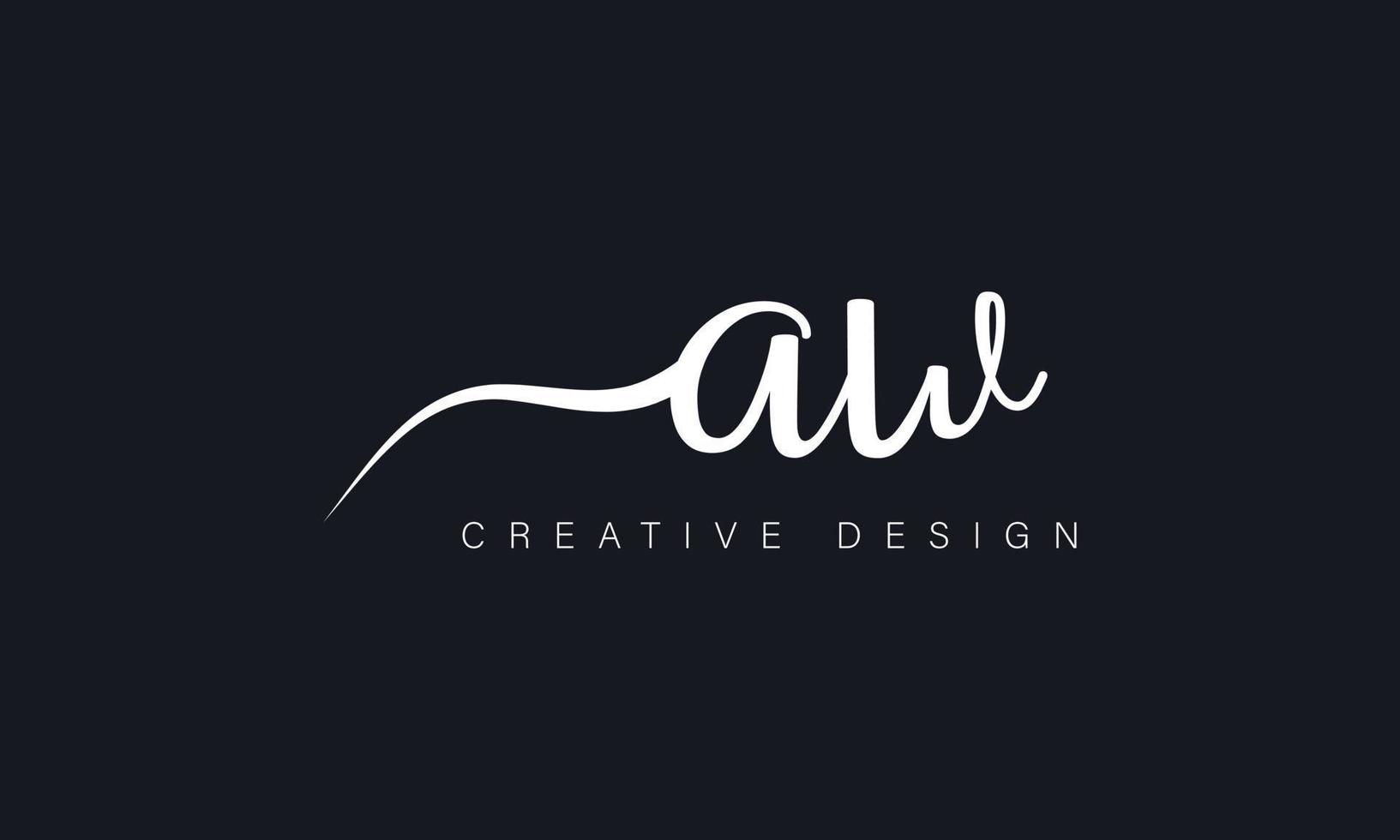 Handwriting style letter AW logo design. AW logo design vector pro vector.