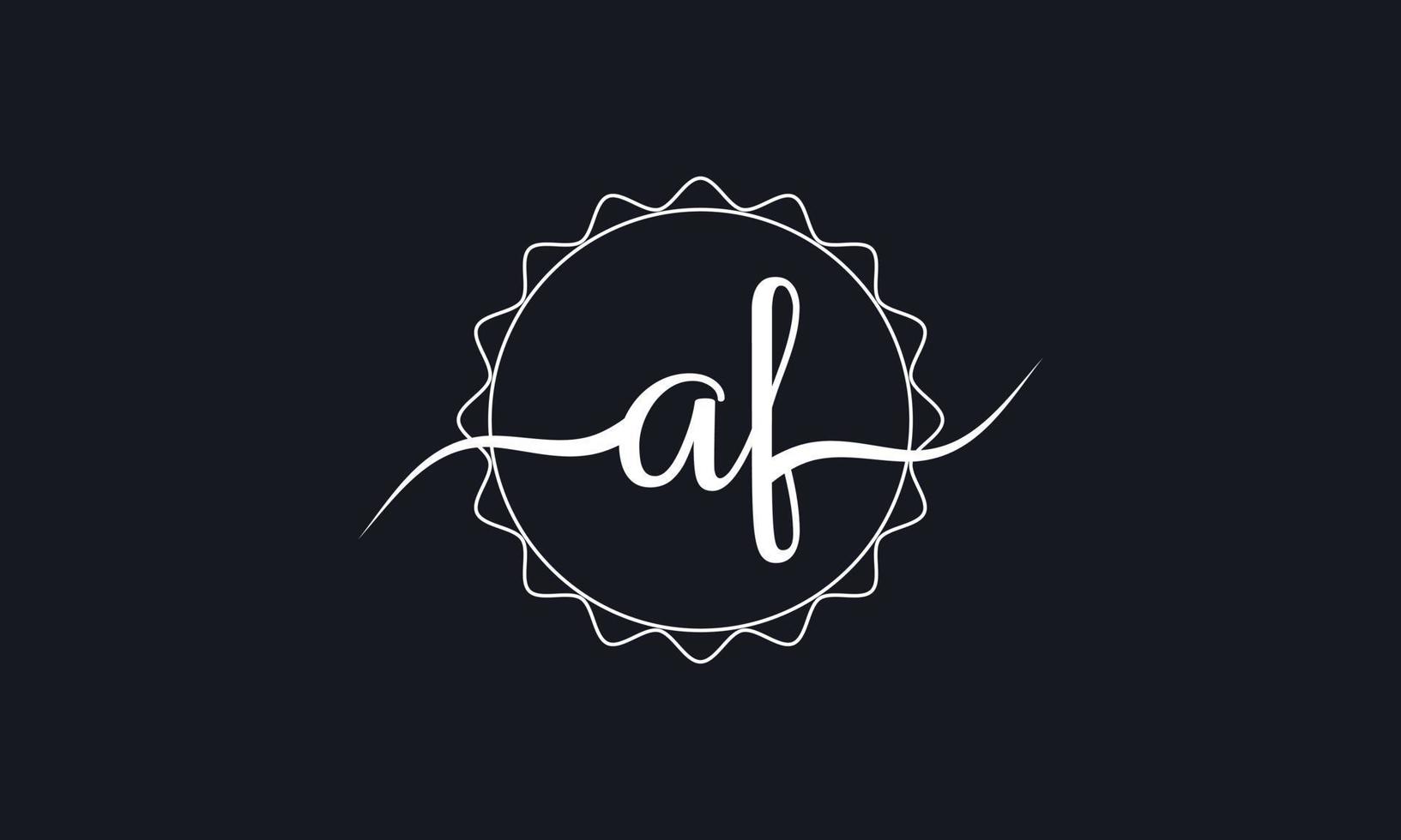 Handwriting style letter AF logo design. AF logo design vector pro vector.