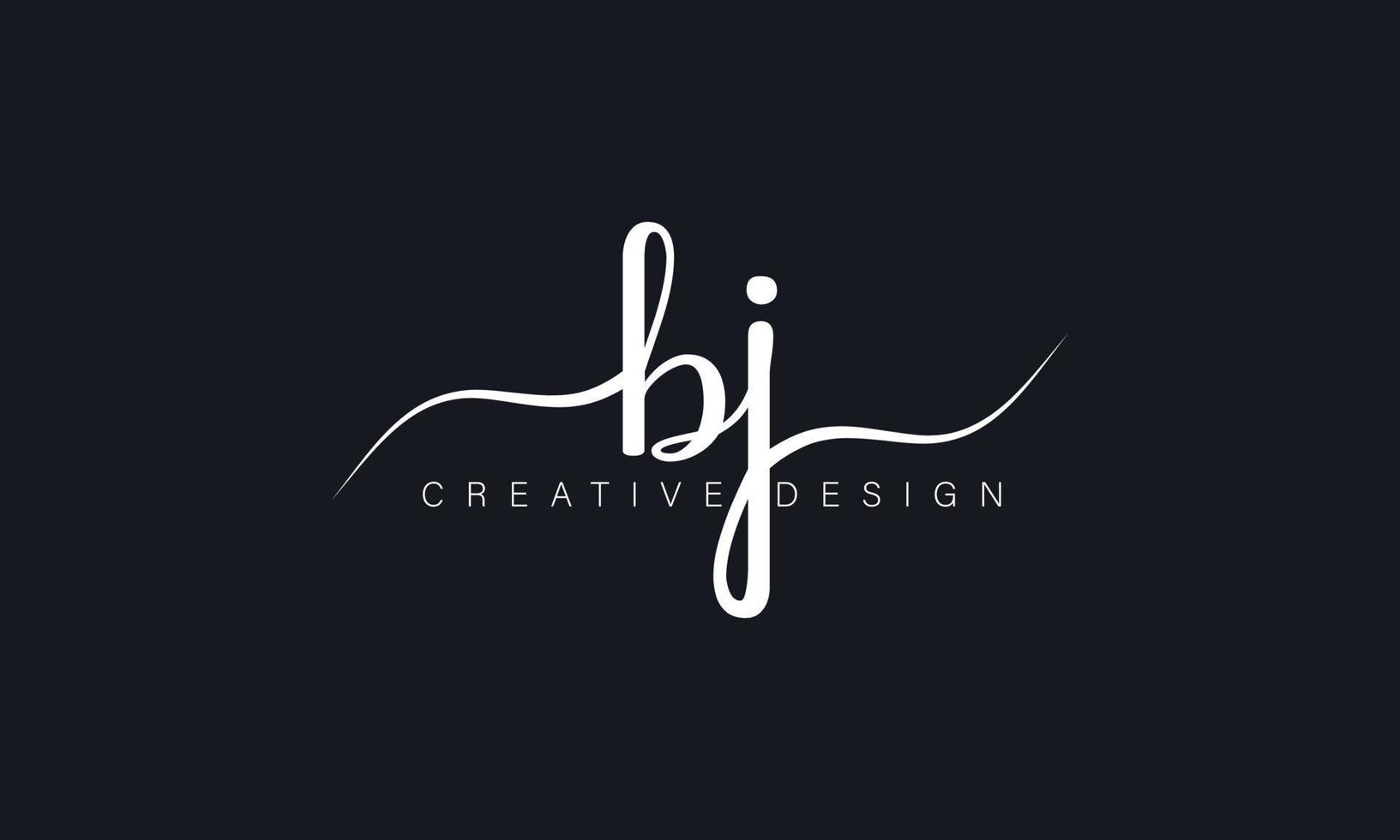 diseño de logotipo de letra bj de estilo de escritura a mano. vector de diseño de logotipo bj pro vector.