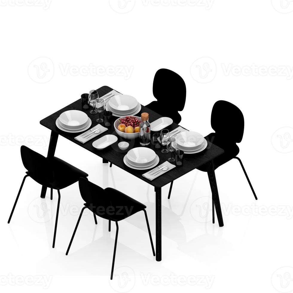 isometrisk tabell uppsättning perspektiv 3d framställa png