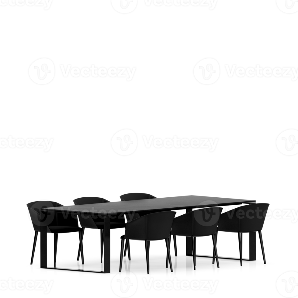 Isometric Table set front 3D render png