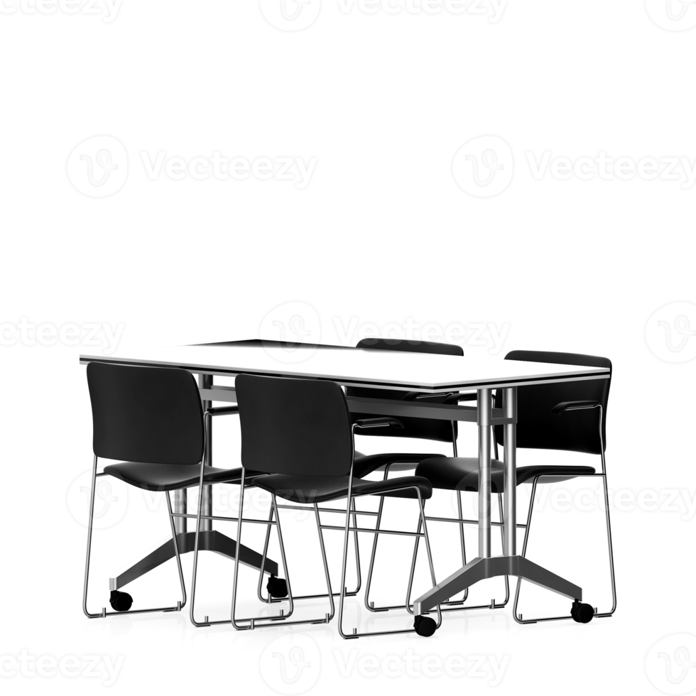 Isometric Table set front 3D render png