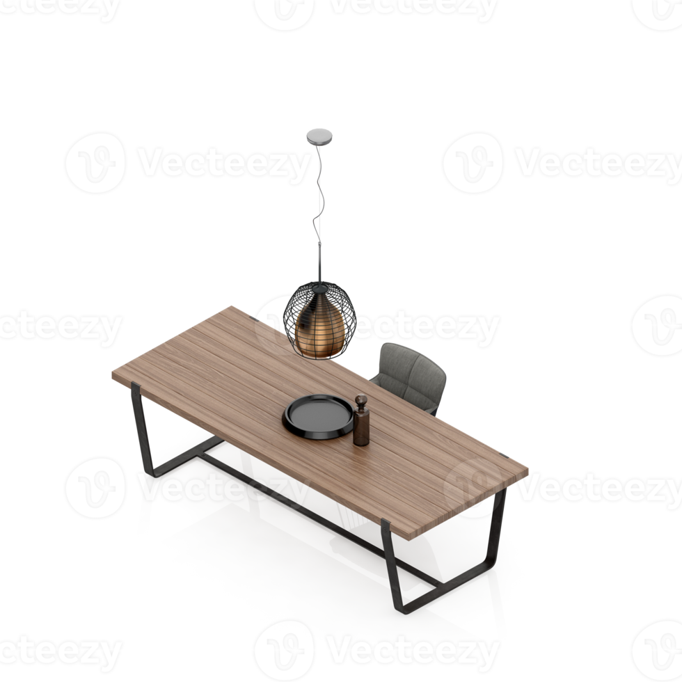 Isometric Table set Perspective 3D render png