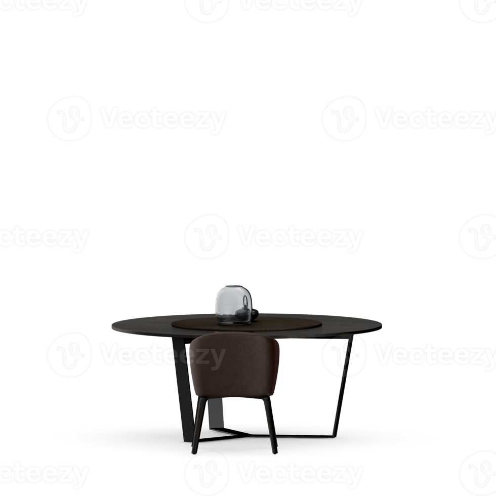 Isometric Table set front 3D render png