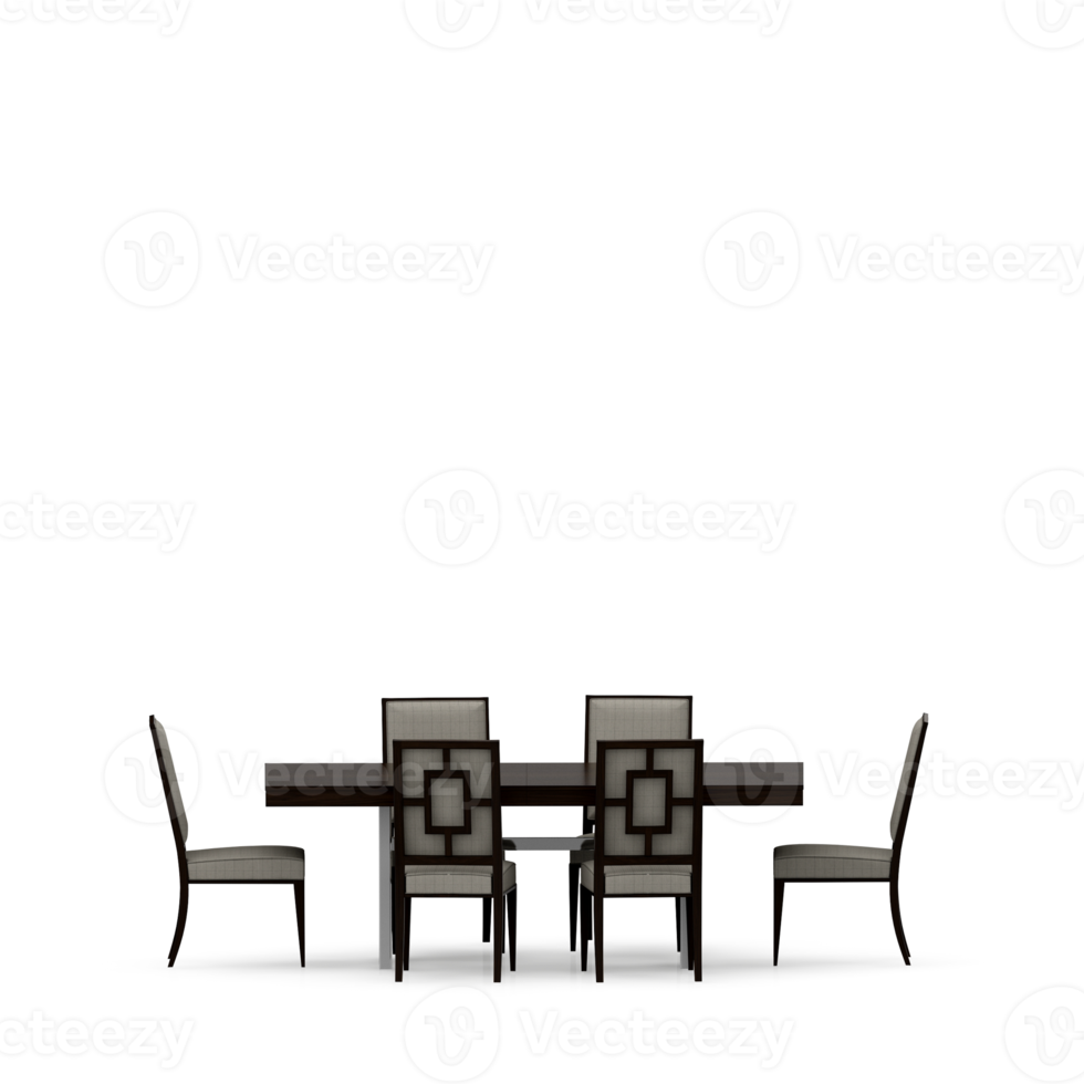 table isométrique set rendu 3d avant png