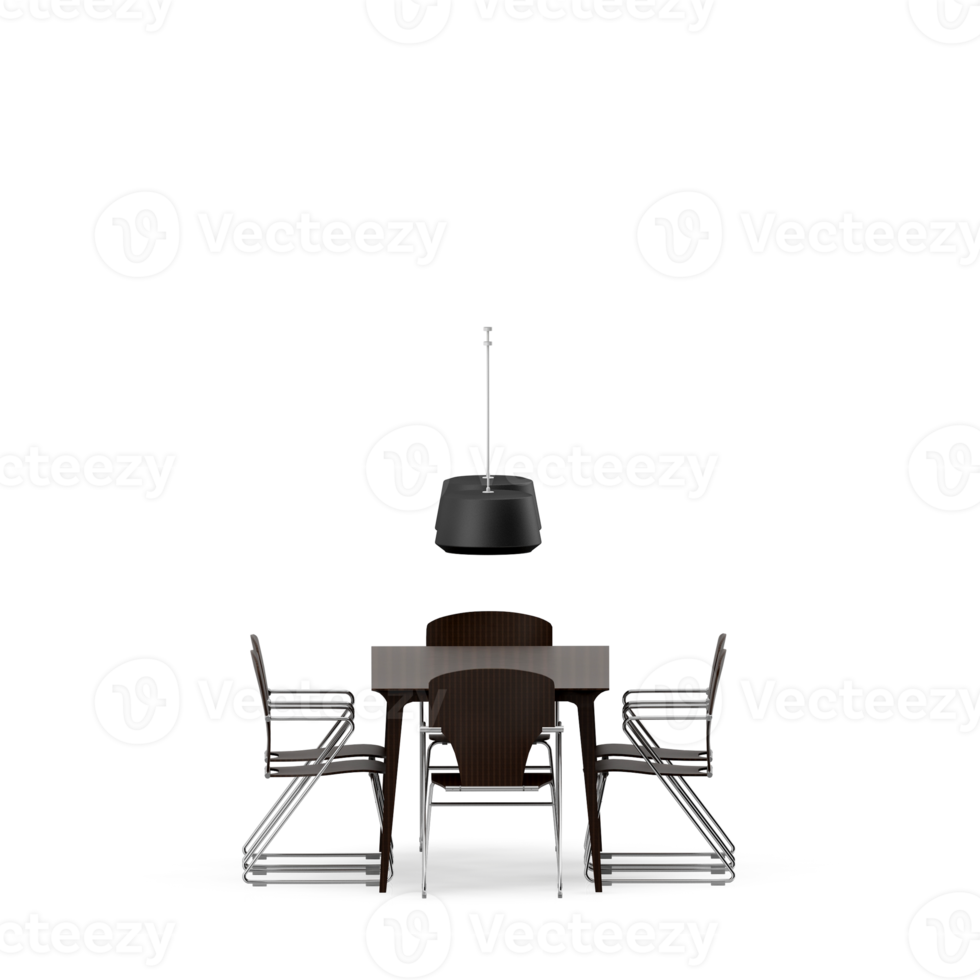 conjunto de mesa isométrica render 3d frontal png