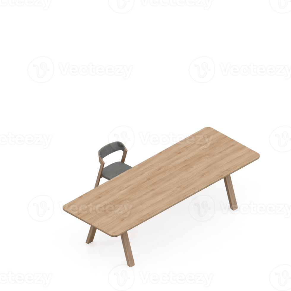 Isometric Table set Perspective 3D render png
