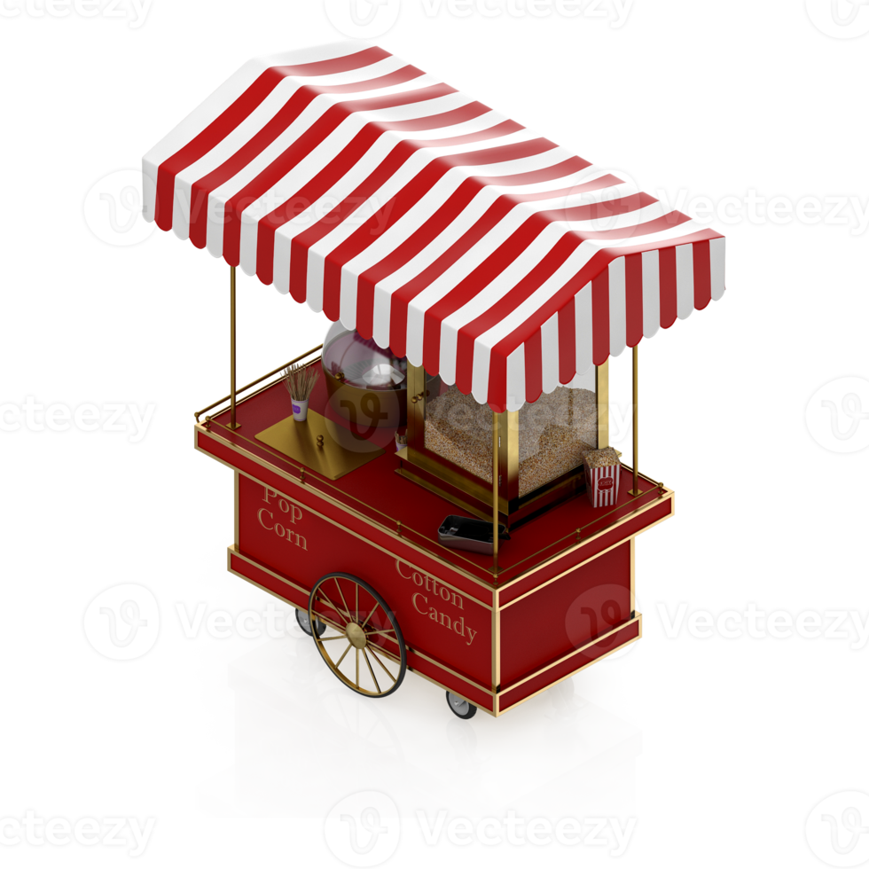 Isometric Street food 3d Render png