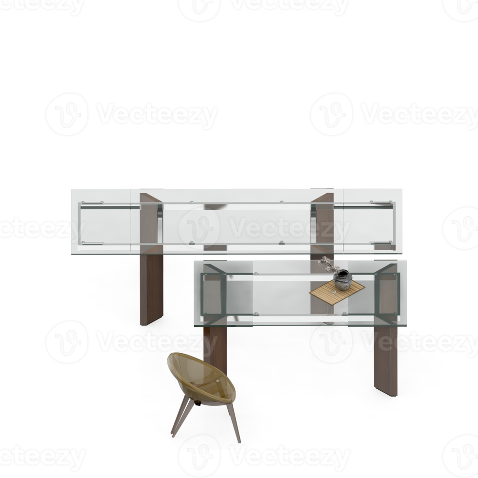 Isometric Table set Perspective 3D render png
