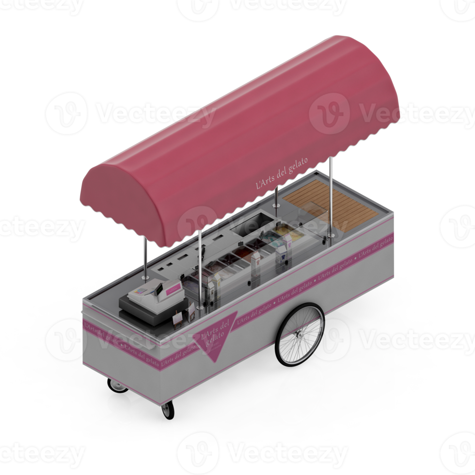 Isometric Street food 3d Render png