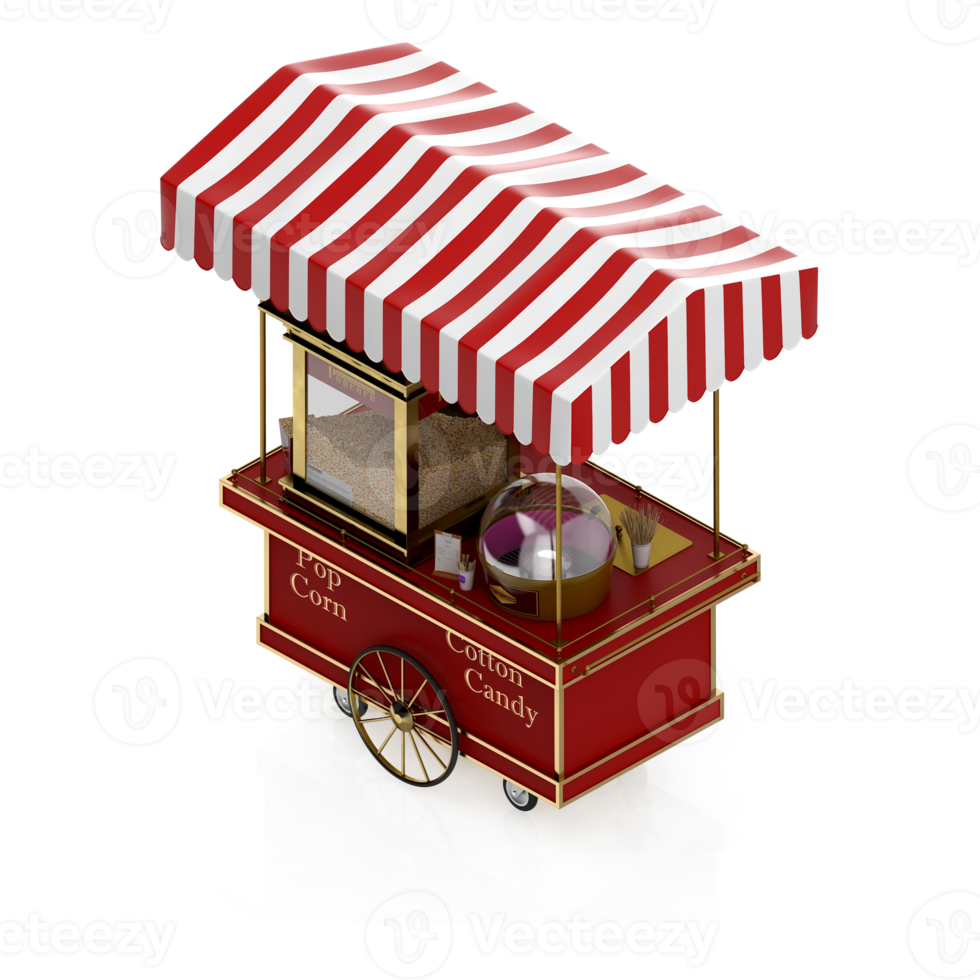 Isometric Street food 3d Render png