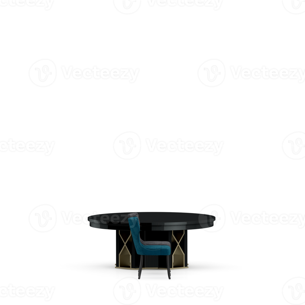 Isometric Table set front 3D render png
