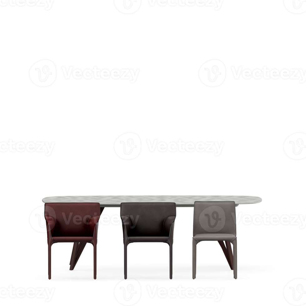 Isometric Table set front 3D render png