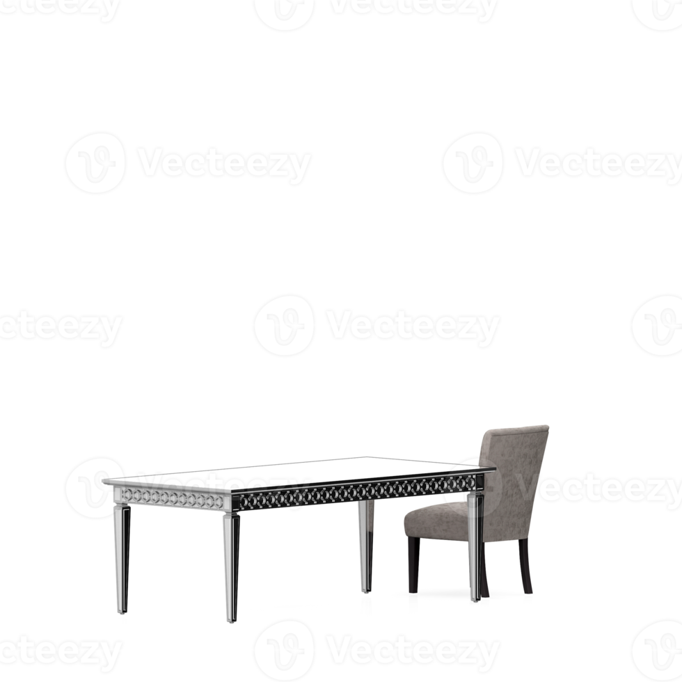 Isometric Table set front 3D render png