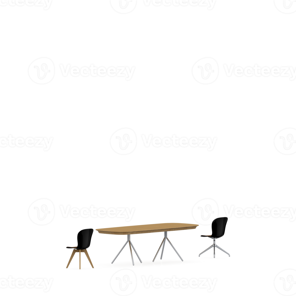 Isometric Table set front 3D render png
