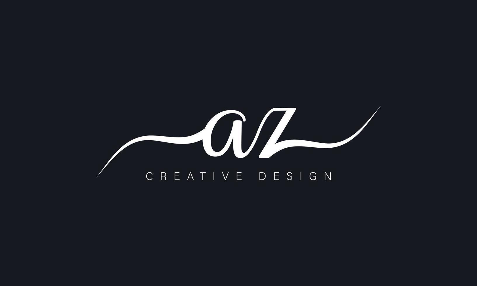 Handwriting style letter AZ logo design. AZ logo design vector pro vector.