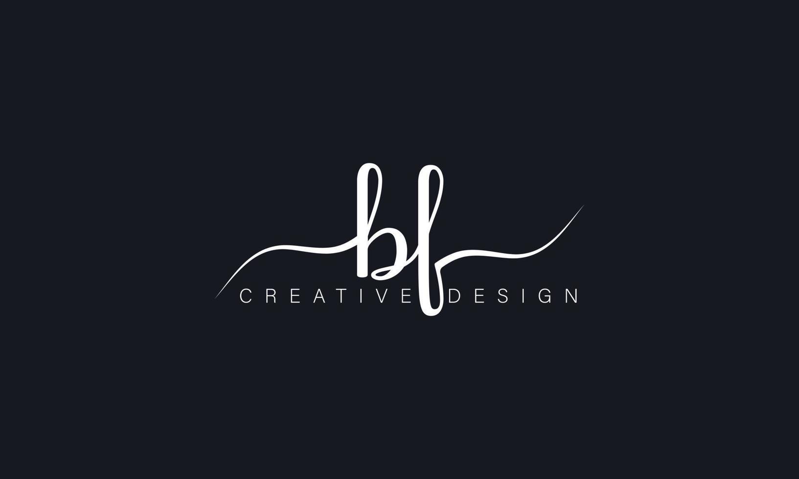 Handwriting style letter BF logo design. BF logo design vector pro vector.