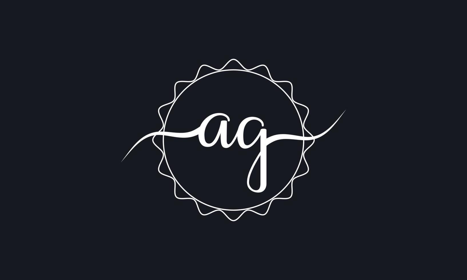 Handwriting style letter AG logo design. AG logo design vector pro vector.