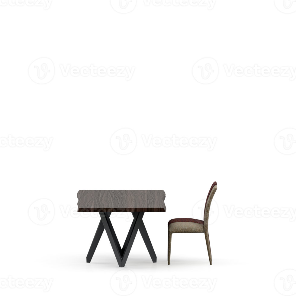 Isometric Table set front 3D render png