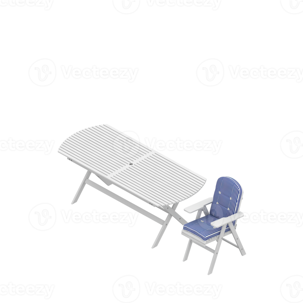 Isometric Table set Perspective 3D render png