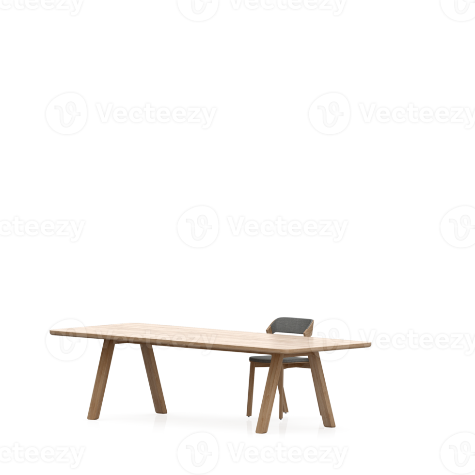 Isometric Table set front 3D render png