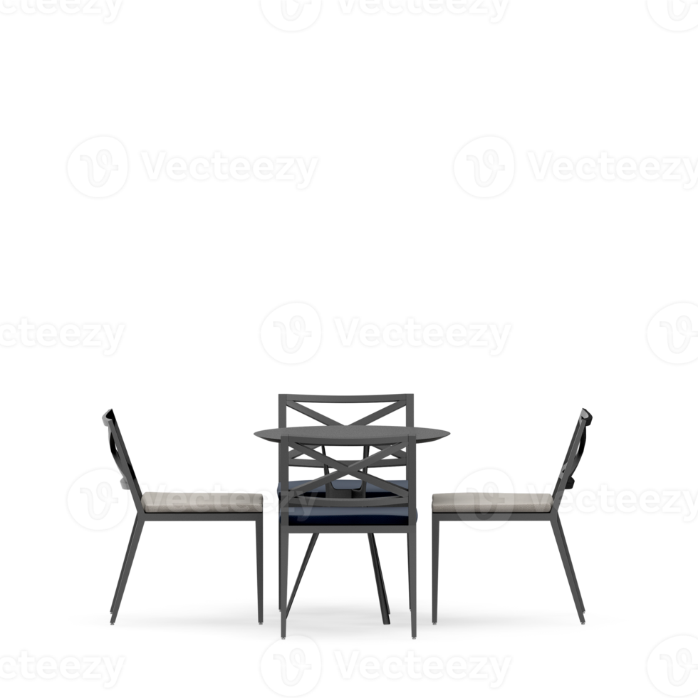 Isometric Table set front 3D render png
