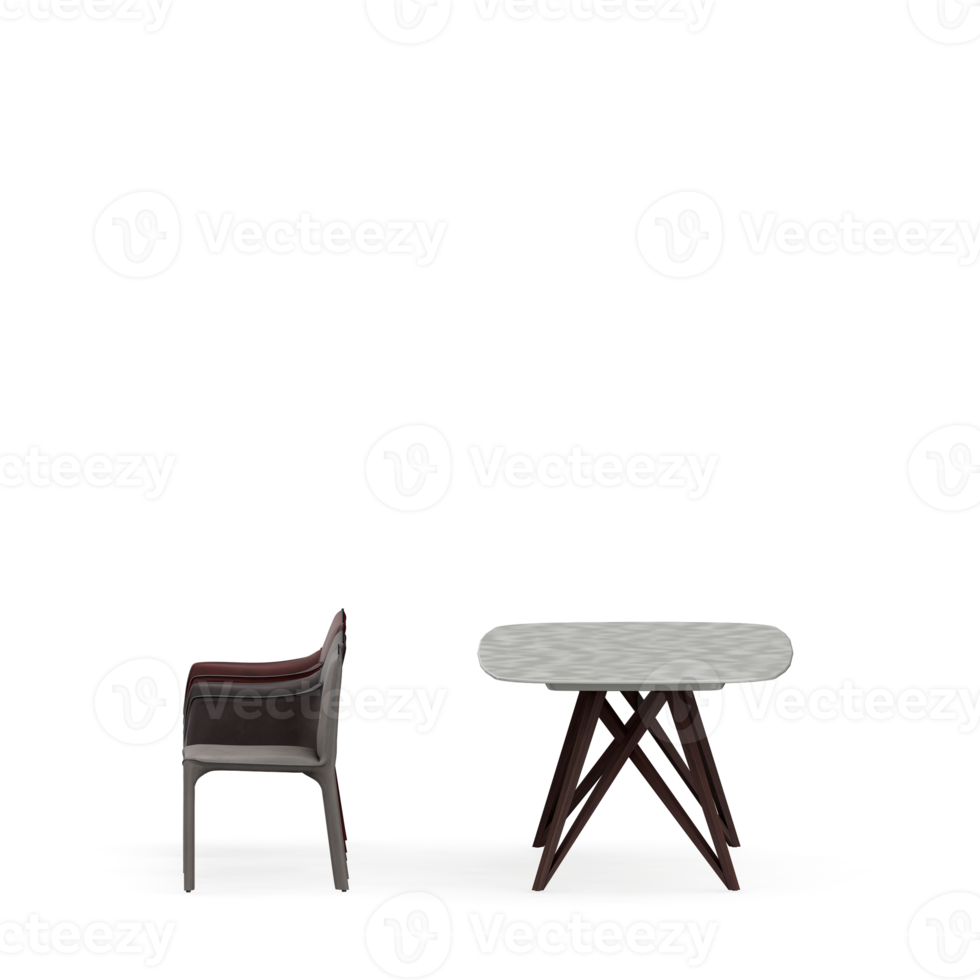 Isometric Table set front 3D render png