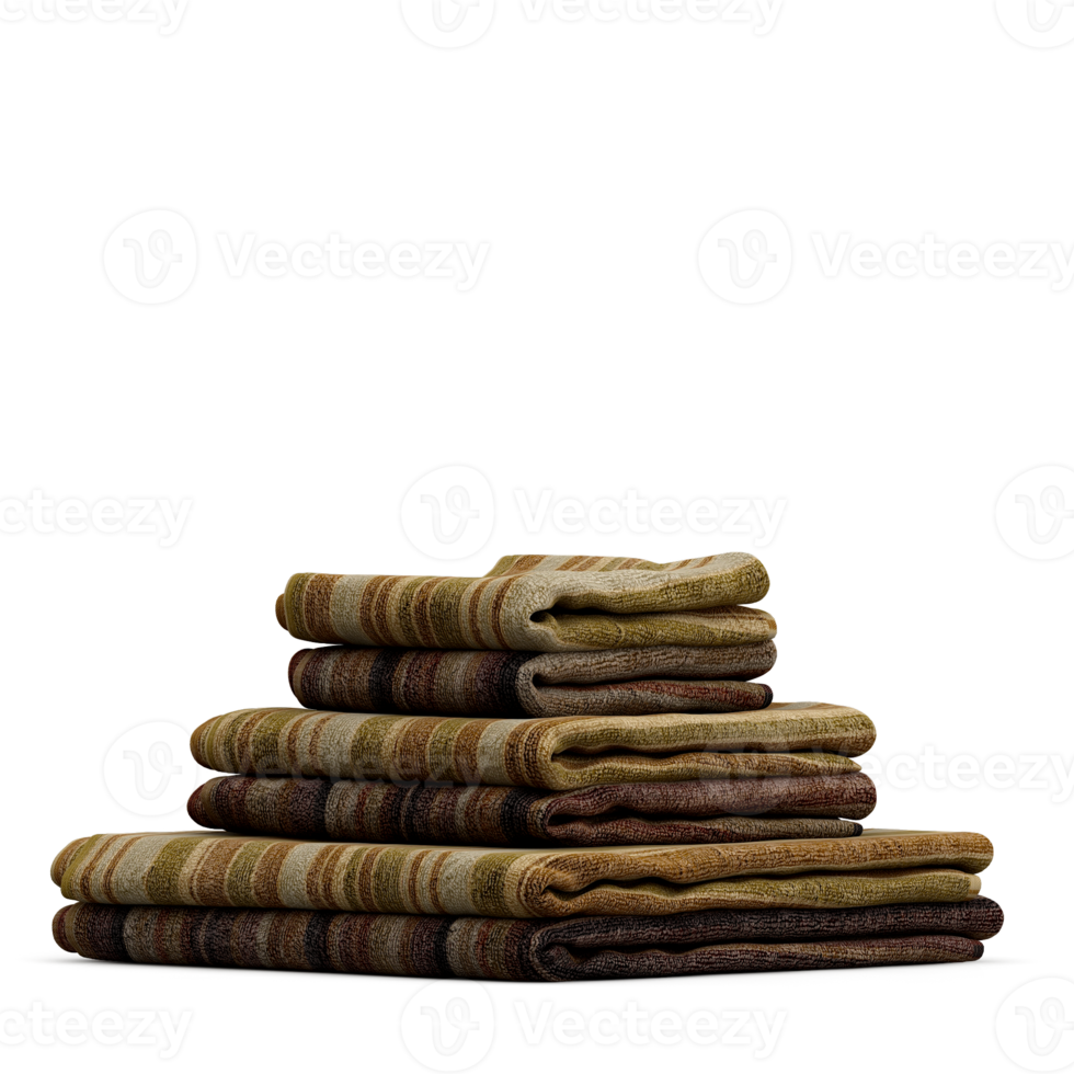 Isometric towels 3D isolated render png