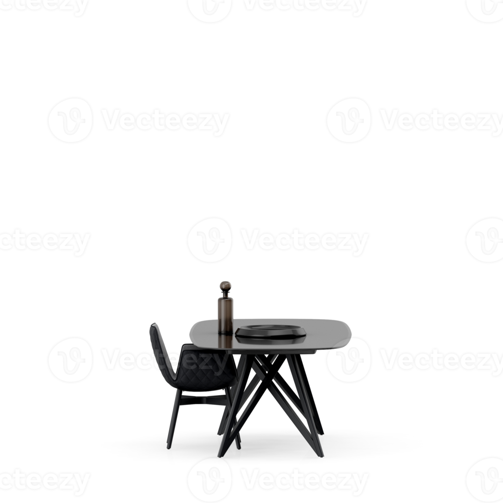Isometric Table set front 3D render png