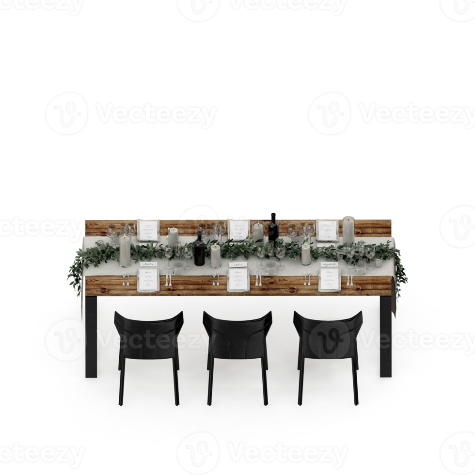 Isometric Table set Perspective 3D render png