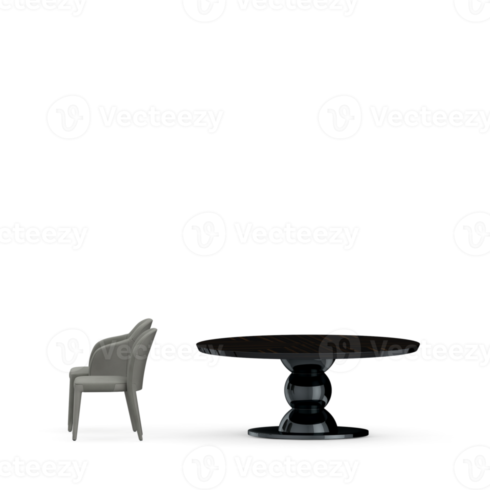 Isometric Table set front 3D render png