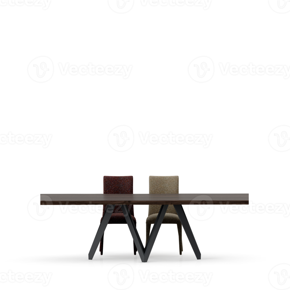Isometric Table set front 3D render png