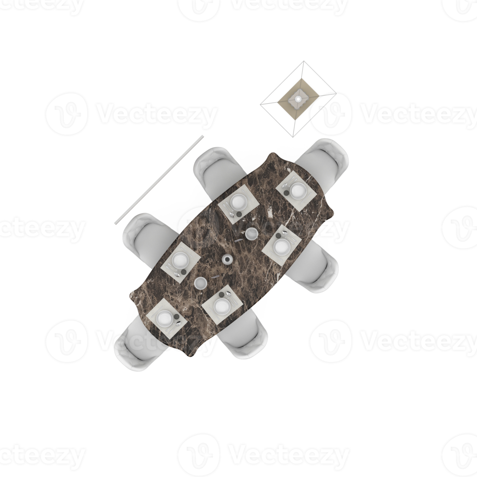 Isometric Table set Perspective 3D render png