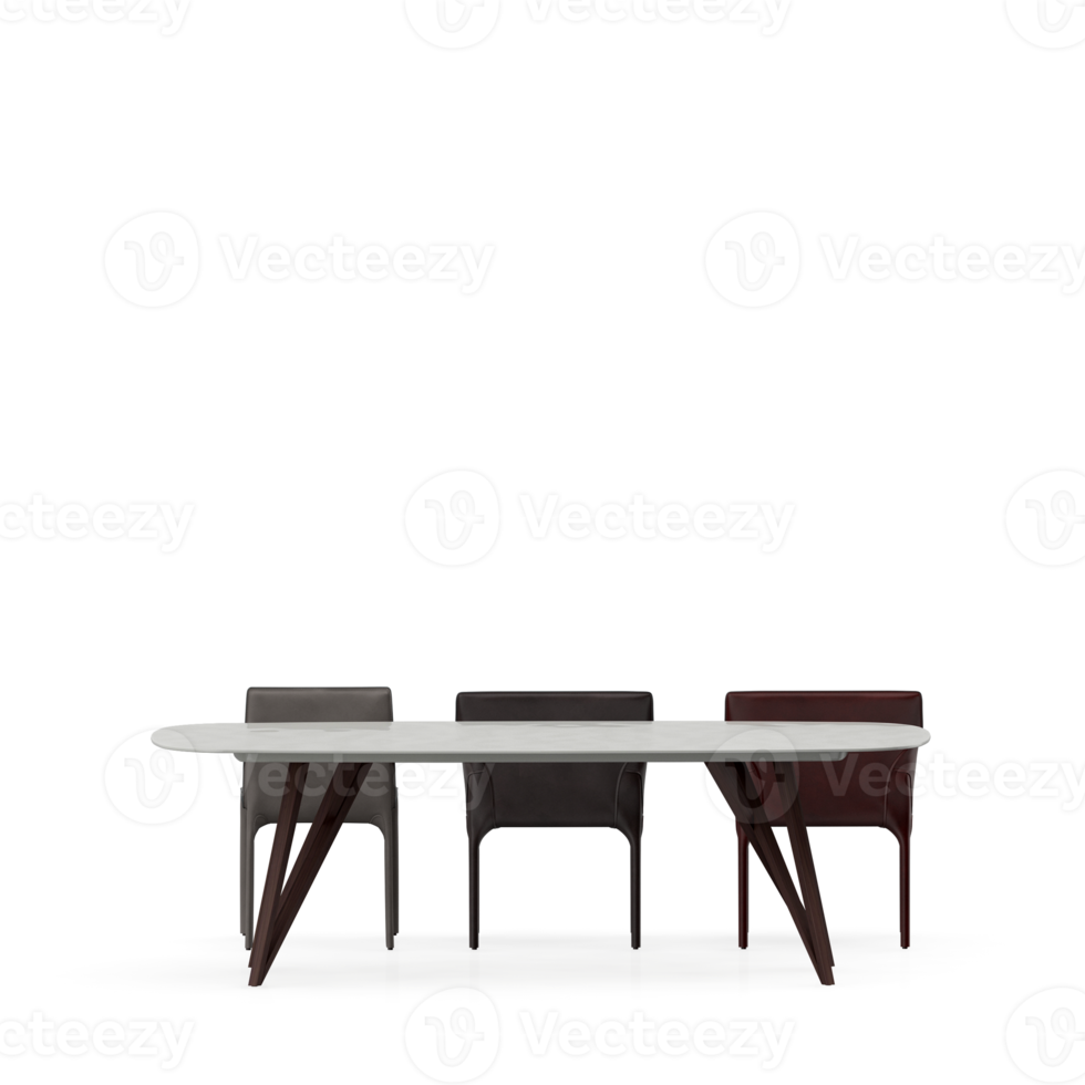 Isometric Table set front 3D render png