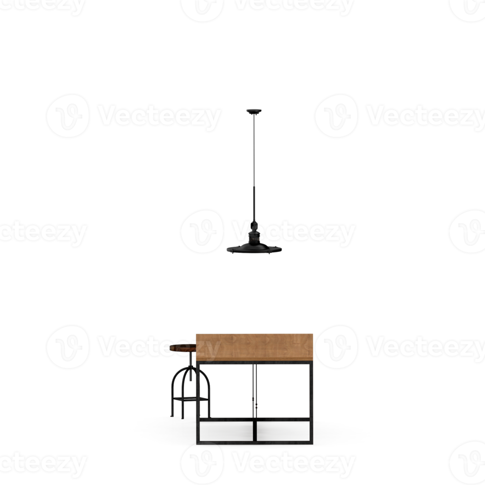 Isometric Table set front 3D render png