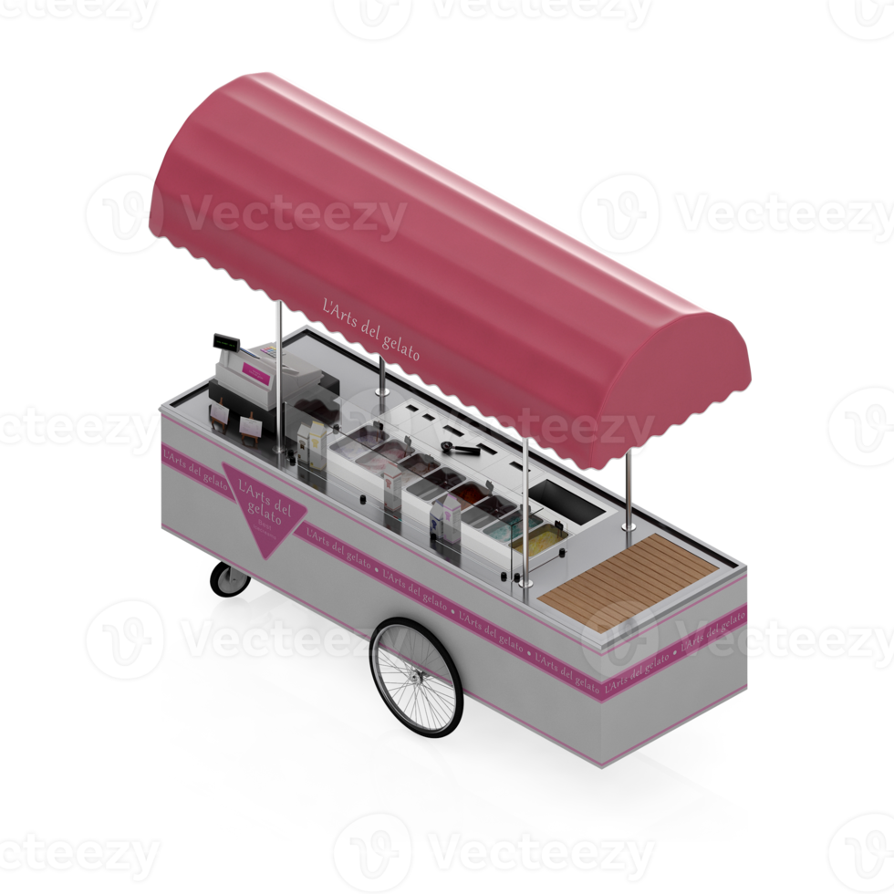 Isometric Street food 3d Render png