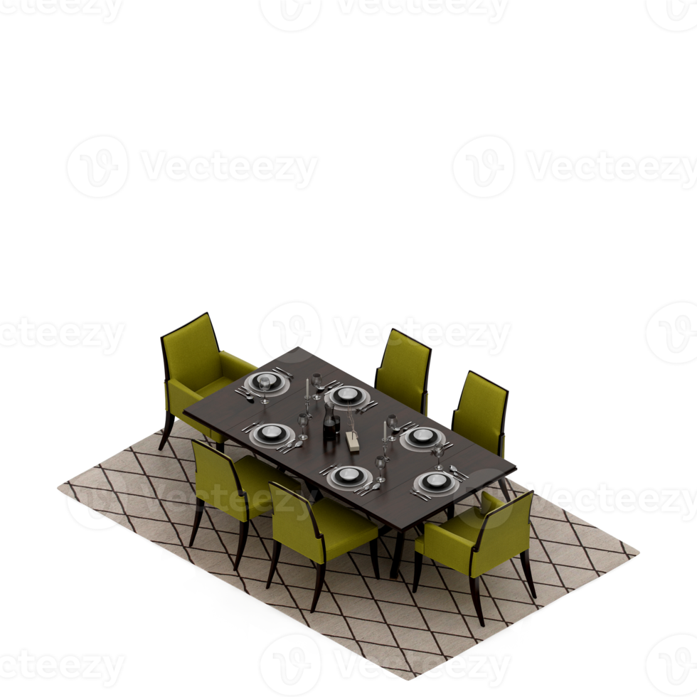 isometrisk tabell uppsättning perspektiv 3d framställa png