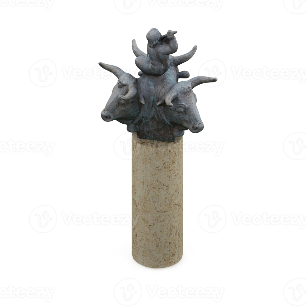 renderizado aislado 3d de estatua isométrica png