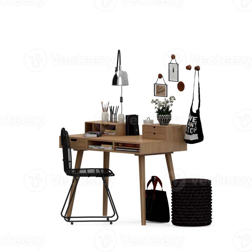 isometrische tafel reeks voorkant 3d geven png