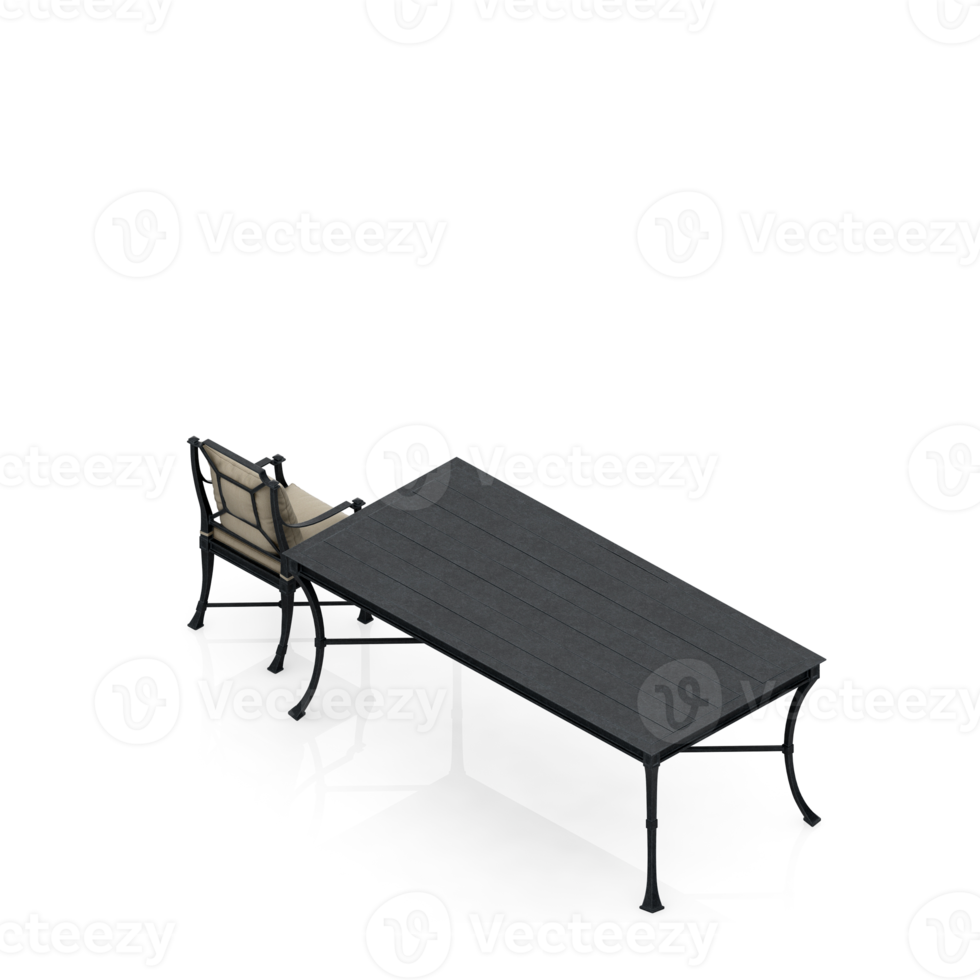 Isometric Table set Perspective 3D render png