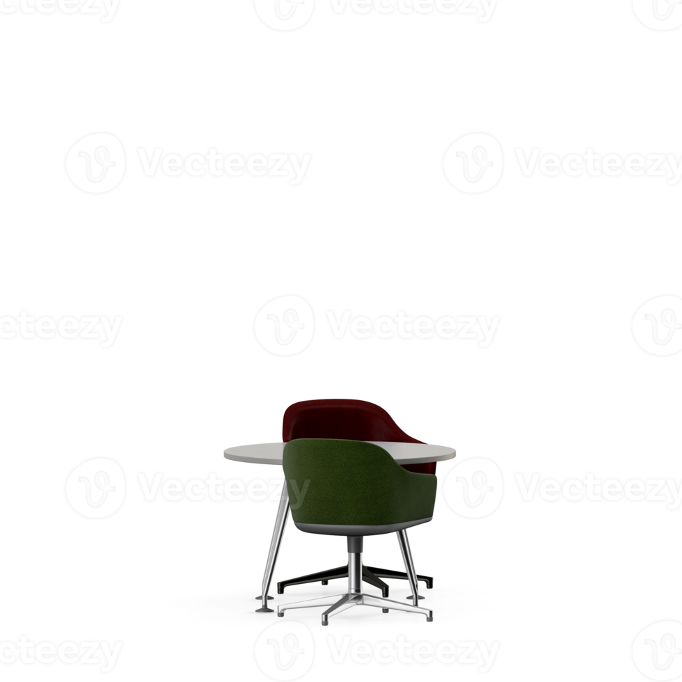 Isometric Table set front 3D render png