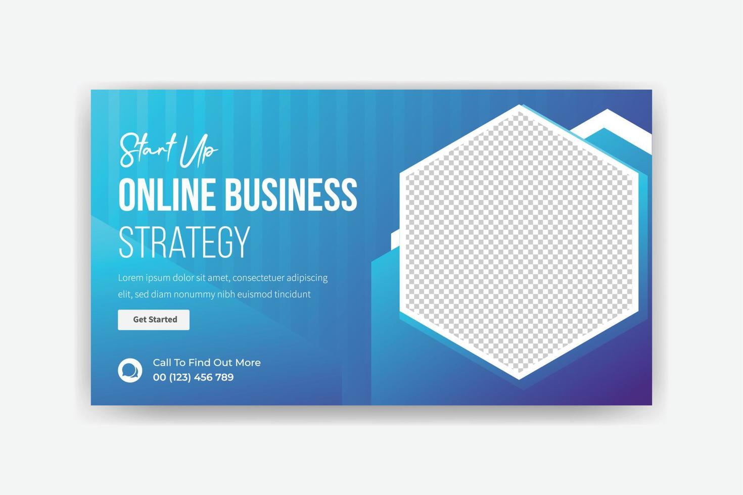 online business strategy social media banner template design vector