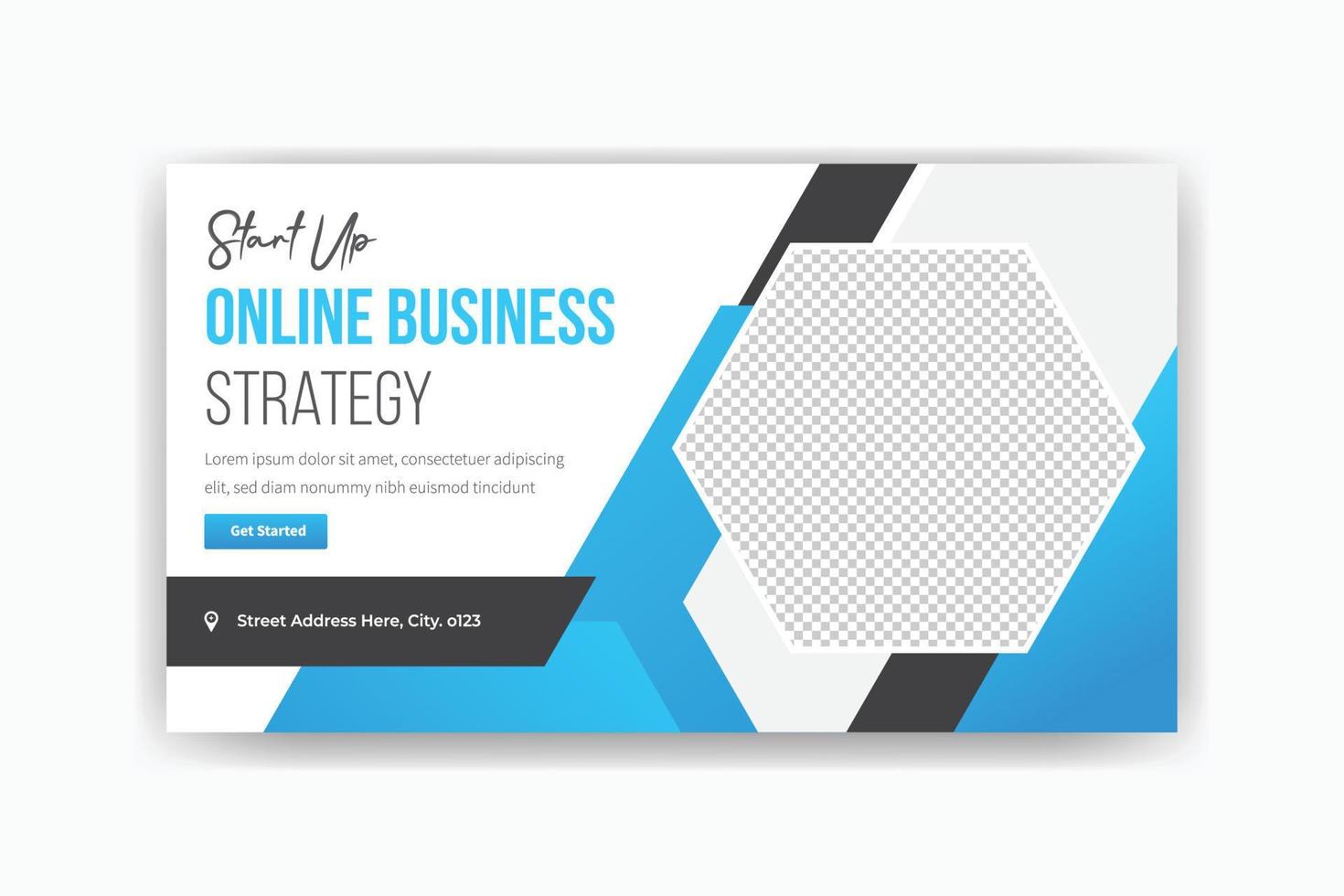 online business strategy social media banner template design vector