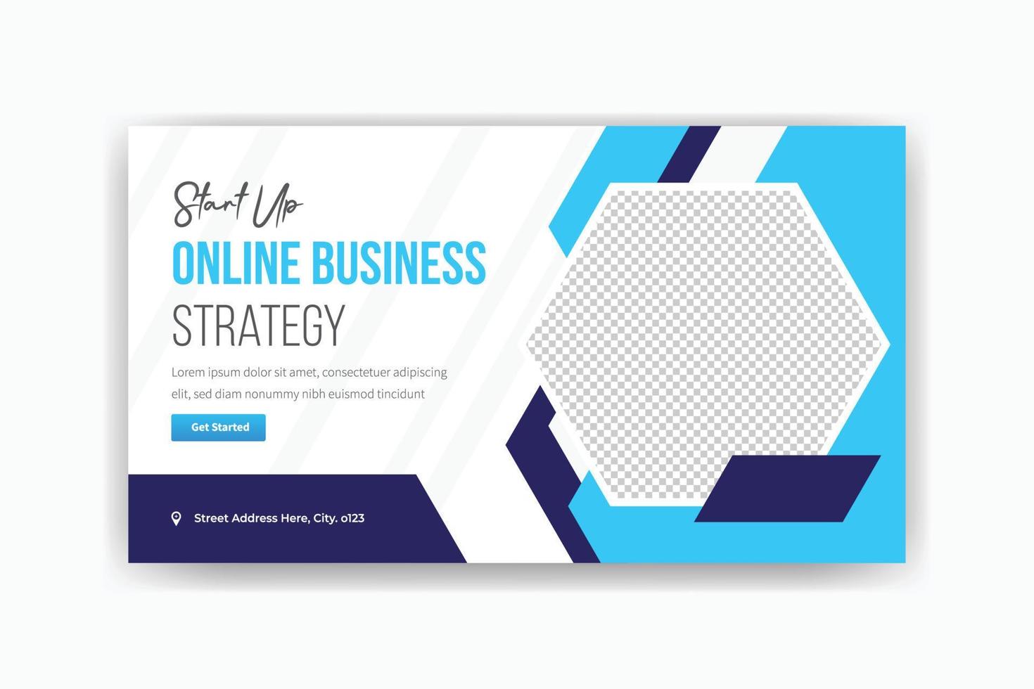 online business strategy social media banner template design vector